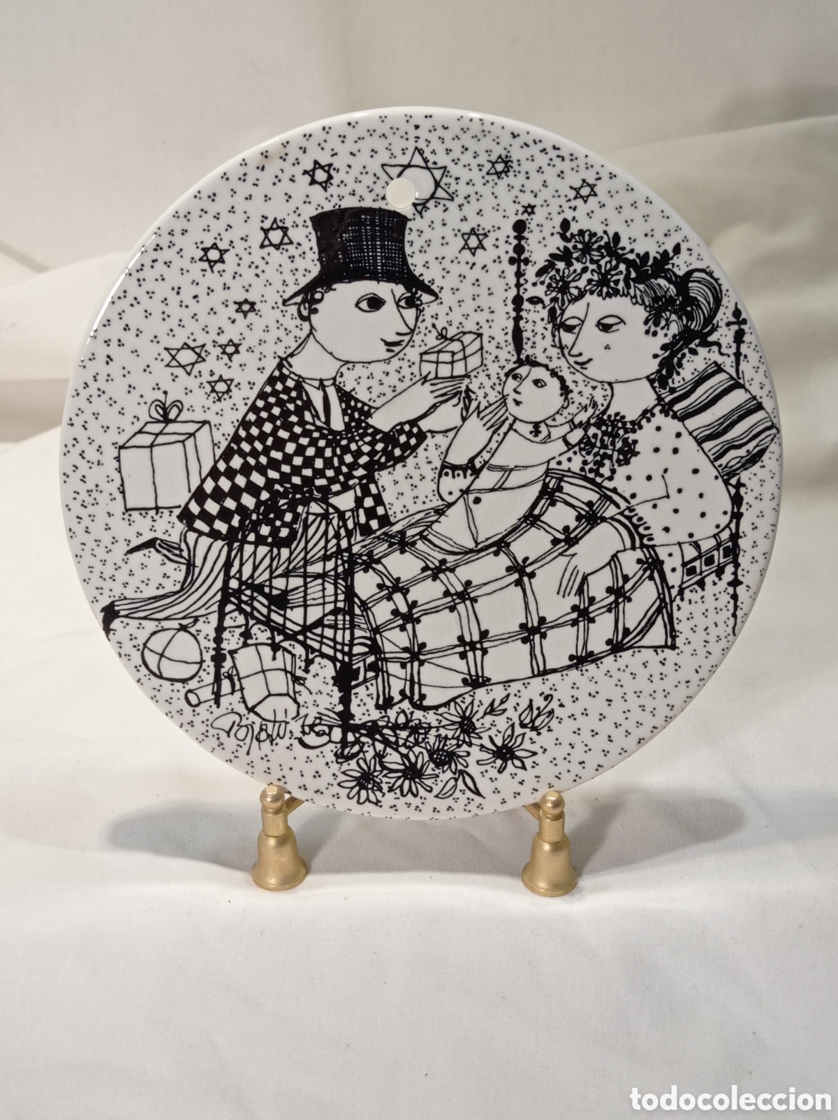 Antiguidades: PLACA PARA COLGAR COLECCI&Oacute;N SAISON START DECEMBER. NYM&Ouml;LLE DENMARK. BJ&Ouml;RN WINBLAD