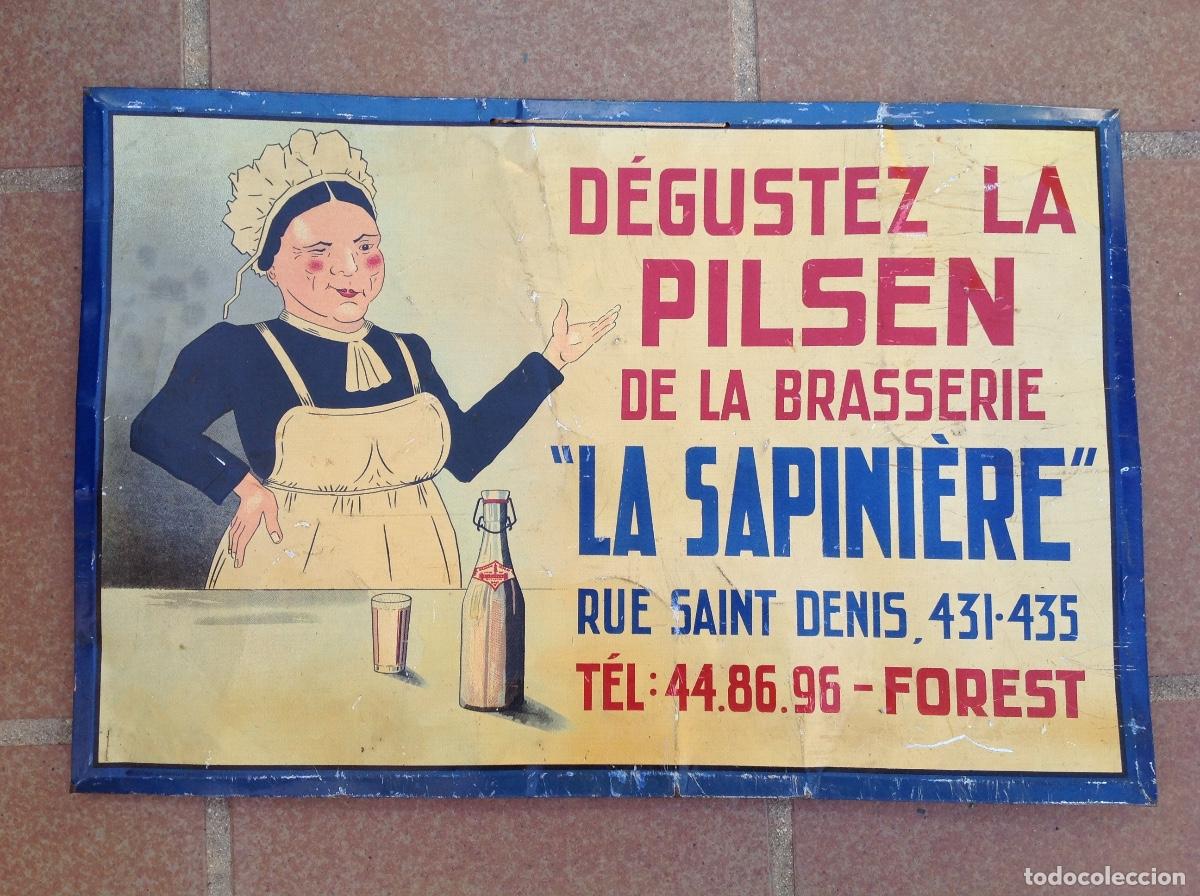 Antig&uuml;edades: Hojalata de anuncio frances. - Foto 1