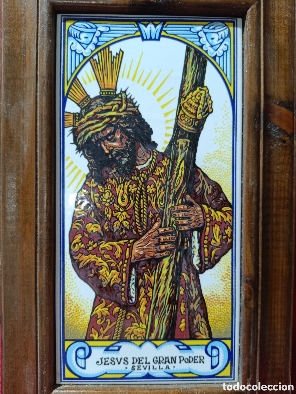 Antig&uuml;edades: Azulejo con la imagen del Jes&uacute;s del Gran Poder de Sevilla - Foto 2