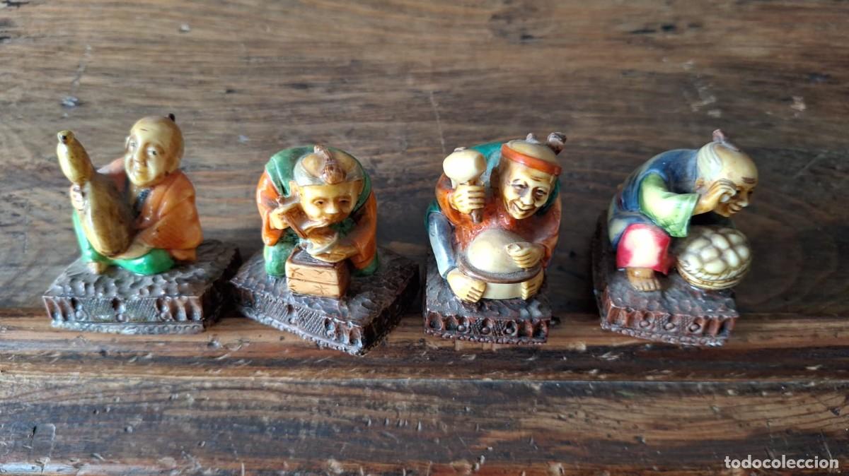 Antig&uuml;edades: 4 NETSUKE 3 de BOT&Oacute;N JAPON&Eacute;S Jap&oacute;n - Foto 2