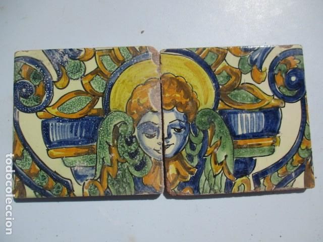 Antig&uuml;edades: Pareja de azulejos pintados - Foto 1