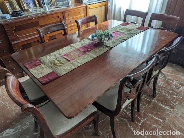 Antig&uuml;edades: MESA DE COMEDOR EXTENSIBLE Y SILLAS A JUEGO - Foto 2