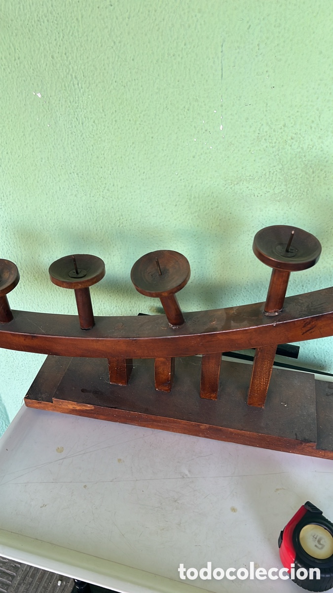 Antig&uuml;edades: GRAN PORTAVELAS EN MADERA - Foto 3