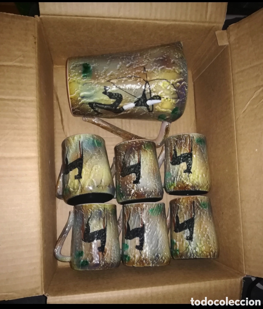 Antig&uuml;edades: Conjunto de Jarra con 6 tazas - Foto 3