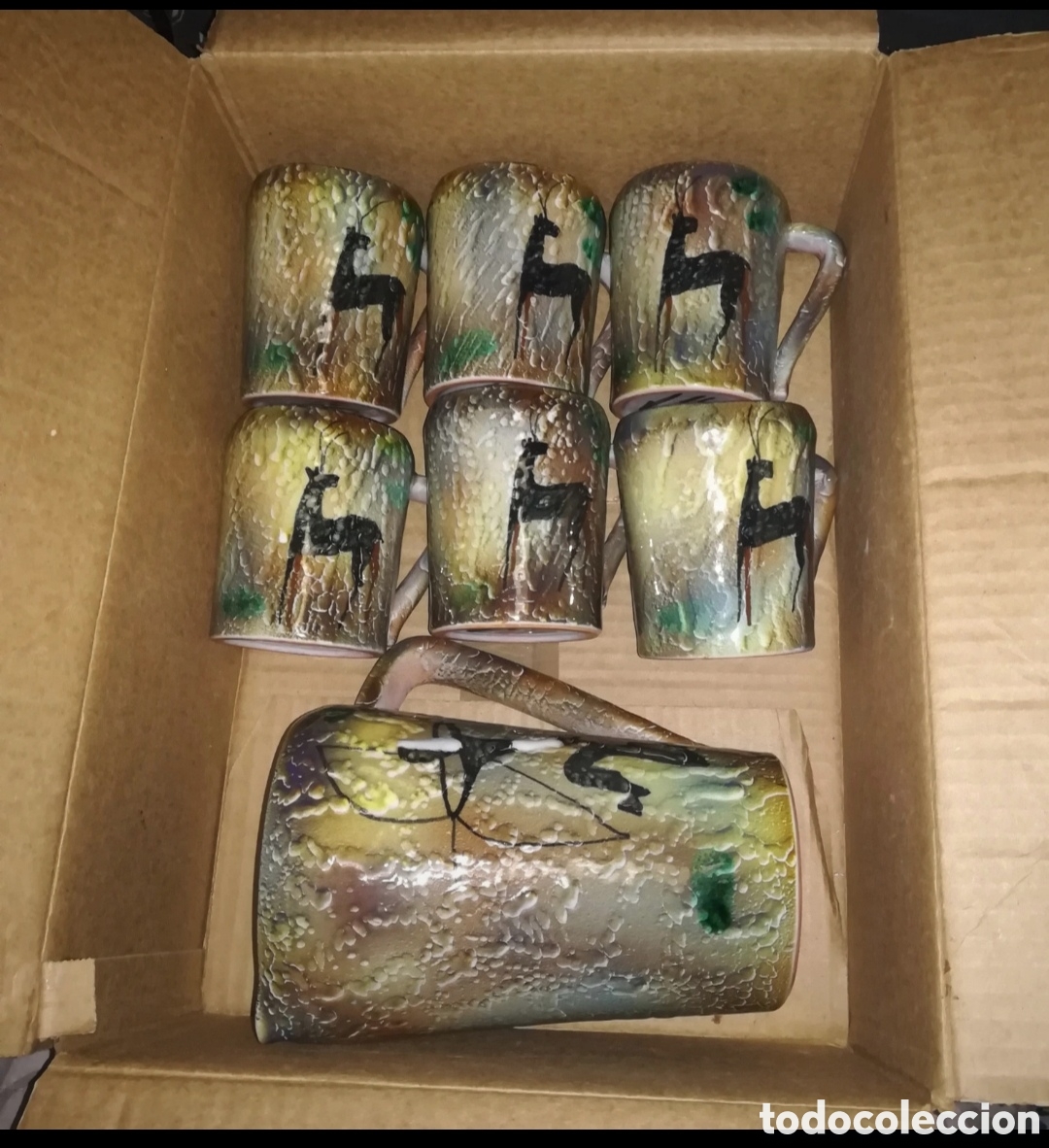 Antig&uuml;edades: Conjunto de Jarra con 6 tazas - Foto 4