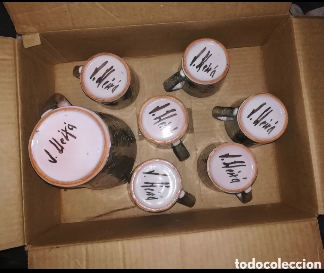 Antig&uuml;edades: Conjunto de Jarra con 6 tazas - Foto 8