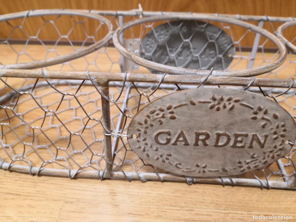 Antig&uuml;edades: JARDINERA MACETERO NUEVA TRES MACETAS - Foto 11