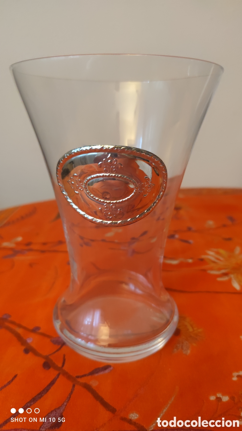 Antig&uuml;edades: JARRON DE CRISTAL CON ESCUDO DE PLATA - Foto 1