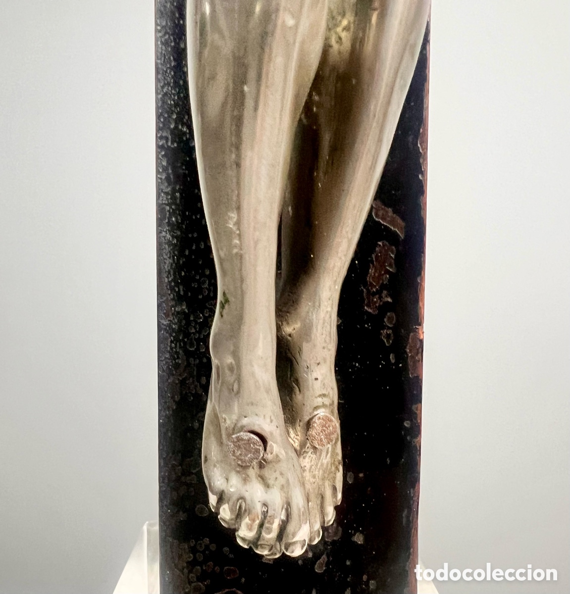 Antig&uuml;edades: Crucifijo de Bronce plateado. S.XVIII - Foto 16