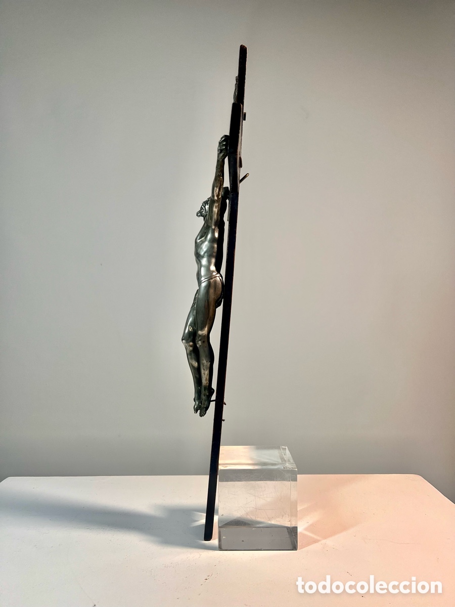 Antig&uuml;edades: Crucifijo de Bronce plateado. S.XVIII - Foto 18