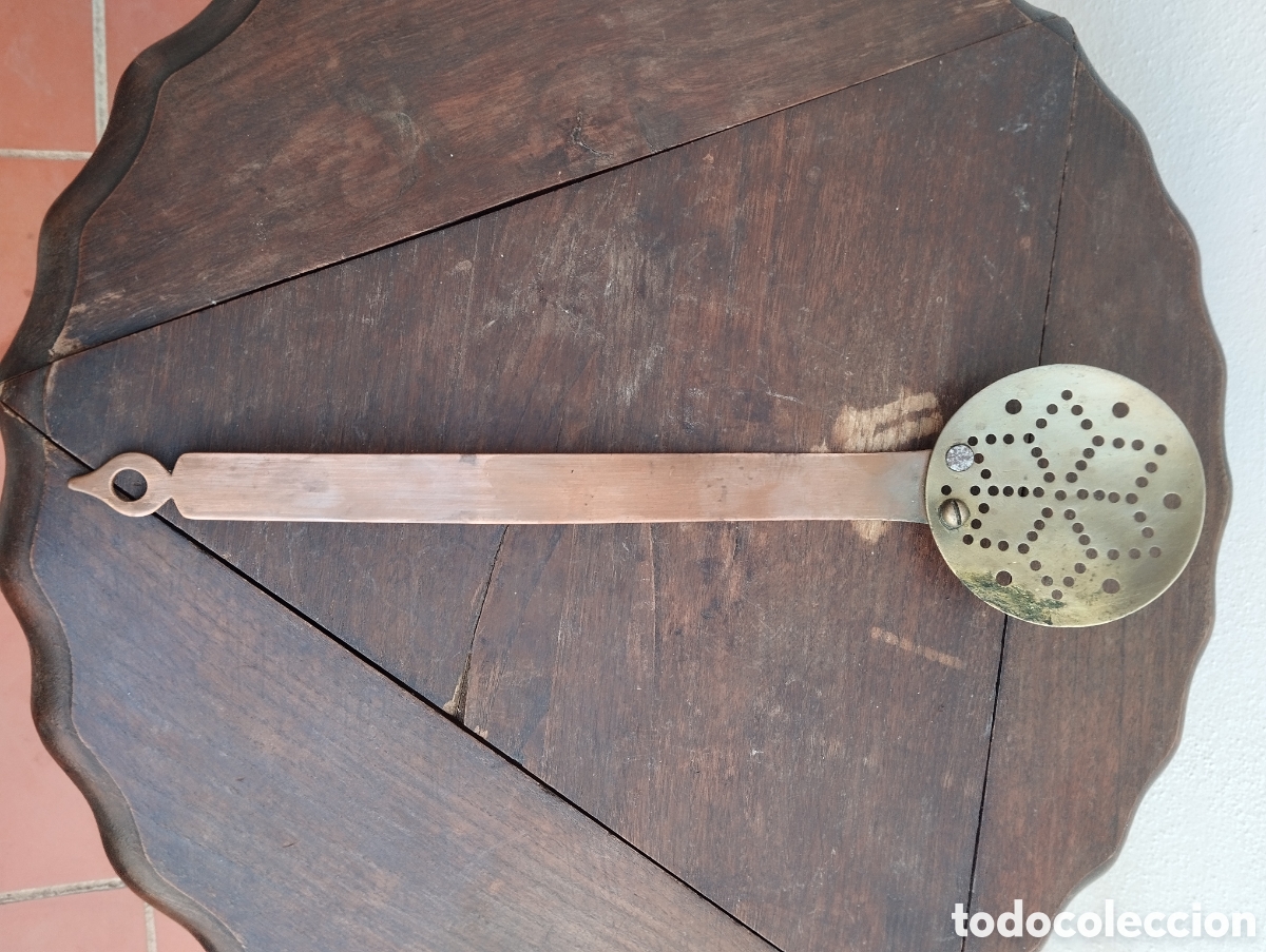 Antig&uuml;edades: Preciosa espumadera antigua de cobre - Foto 4