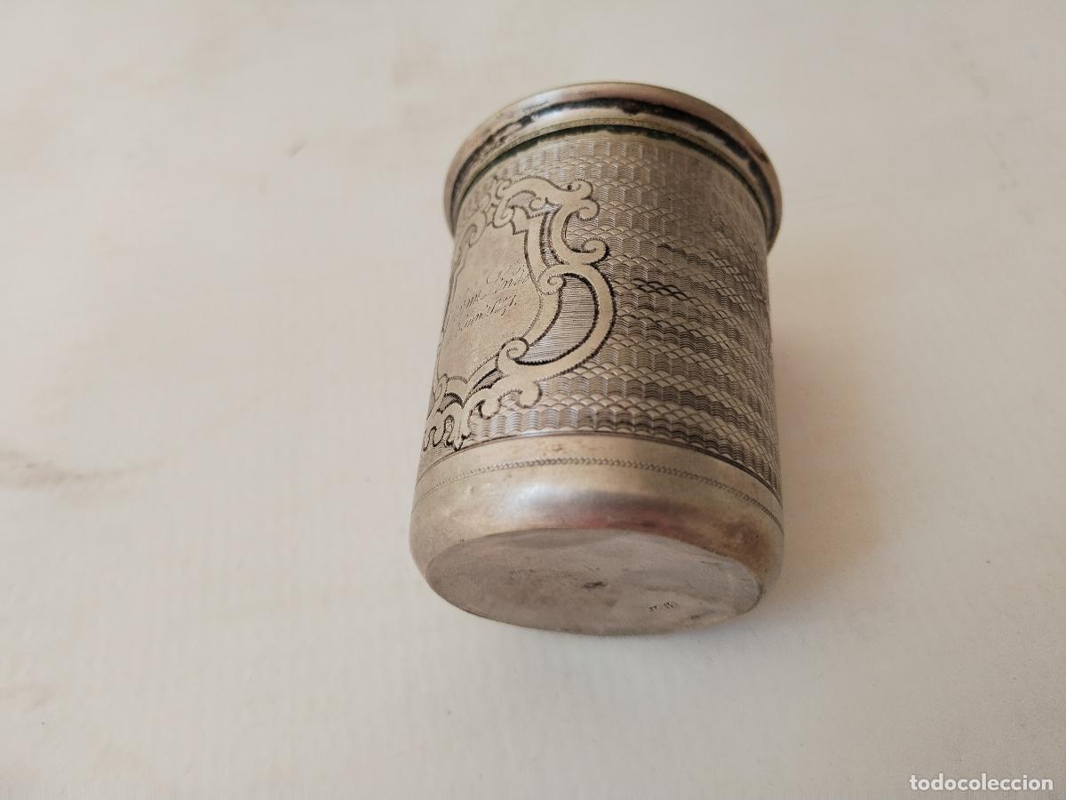 Antig&uuml;edades: vaso de plata grabado 4 junio 1871 meinent pathchen - Foto 4