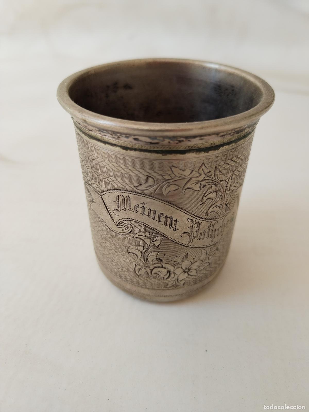 Antig&uuml;edades: vaso de plata grabado 4 junio 1871 meinent pathchen - Foto 5