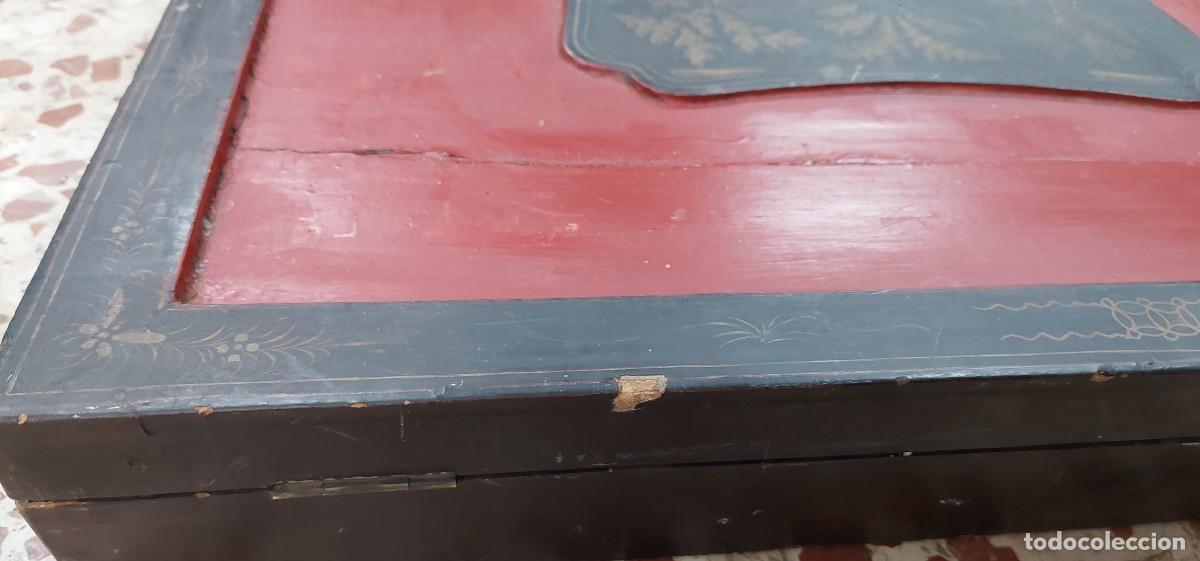 Antig&uuml;edades: Antigua caja de mant&oacute;n de Manila - Foto 3