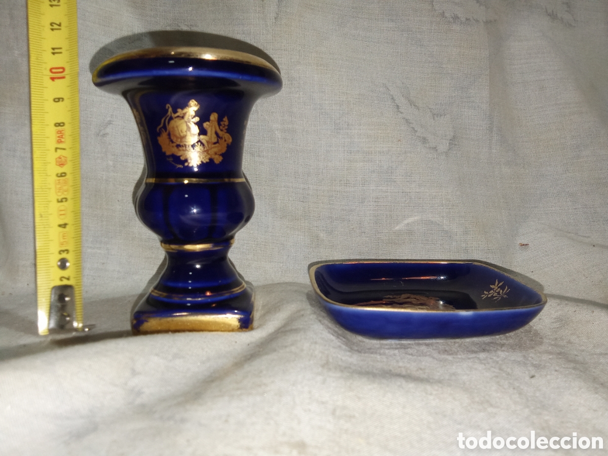 Antig&uuml;edades: PEQUE&Ntilde;O Y BONITO FLORERO DE LIMOGES CON BASE - Foto 2