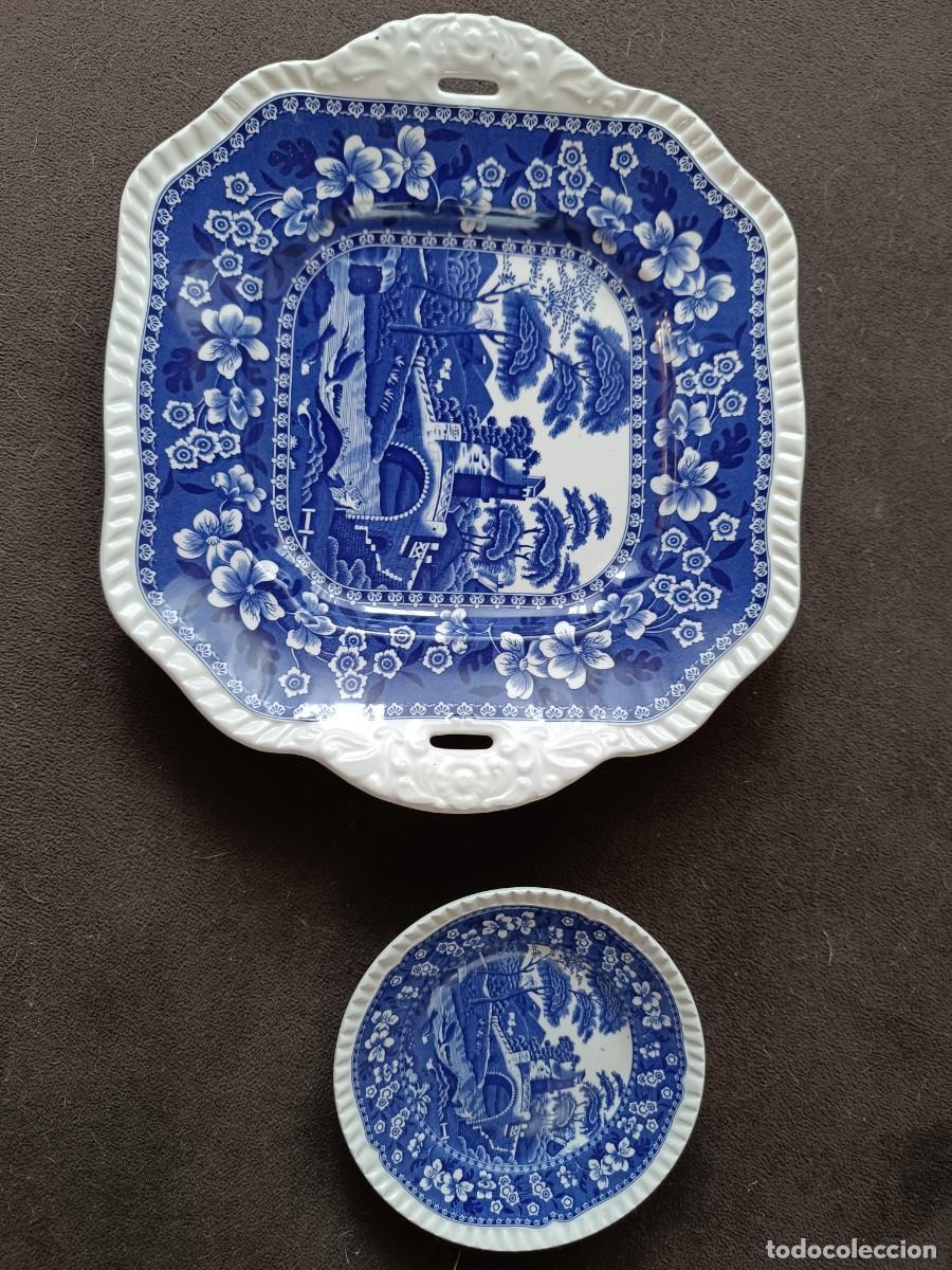 Antig&uuml;edades: Bandeja y plato de porcelana - Foto 3