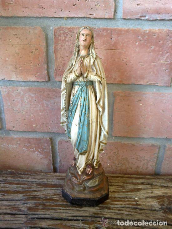Antig&uuml;edades: virgen talla en madera, para restaurar. - Foto 1