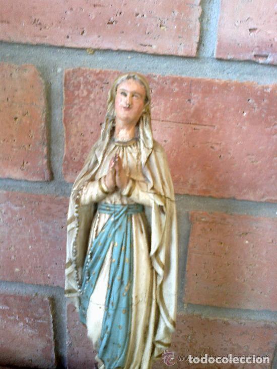 Antig&uuml;edades: virgen talla en madera, para restaurar. - Foto 3