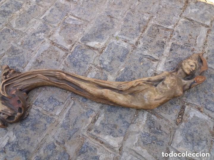 Antig&uuml;edades: figura mujer talla madera - Foto 3