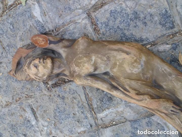 Antig&uuml;edades: figura mujer talla madera - Foto 4