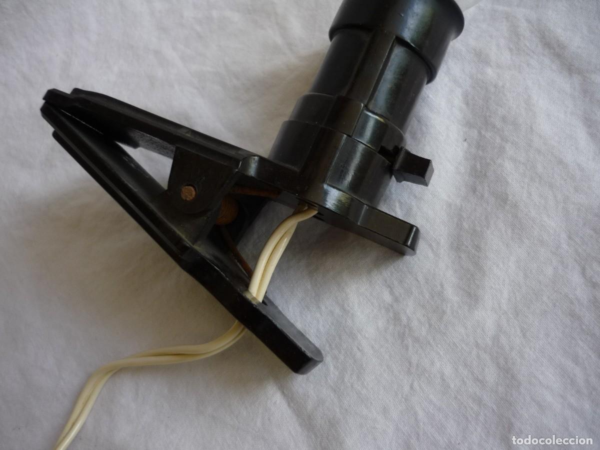 Antig&uuml;edades: L&aacute;mpara de pinza en baquelita con interruptor funcionando - Foto 7