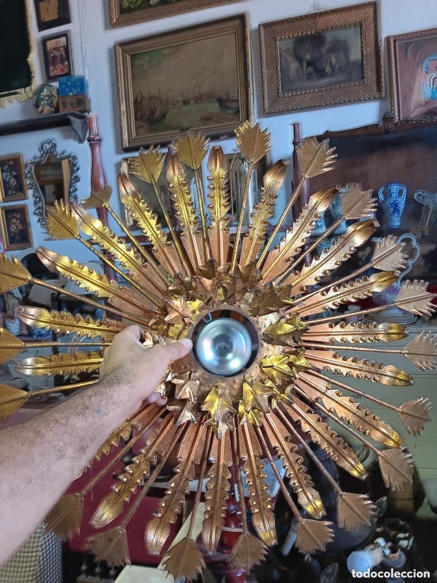 Antig&uuml;edades: Lampara antigua tipo sol - Foto 1
