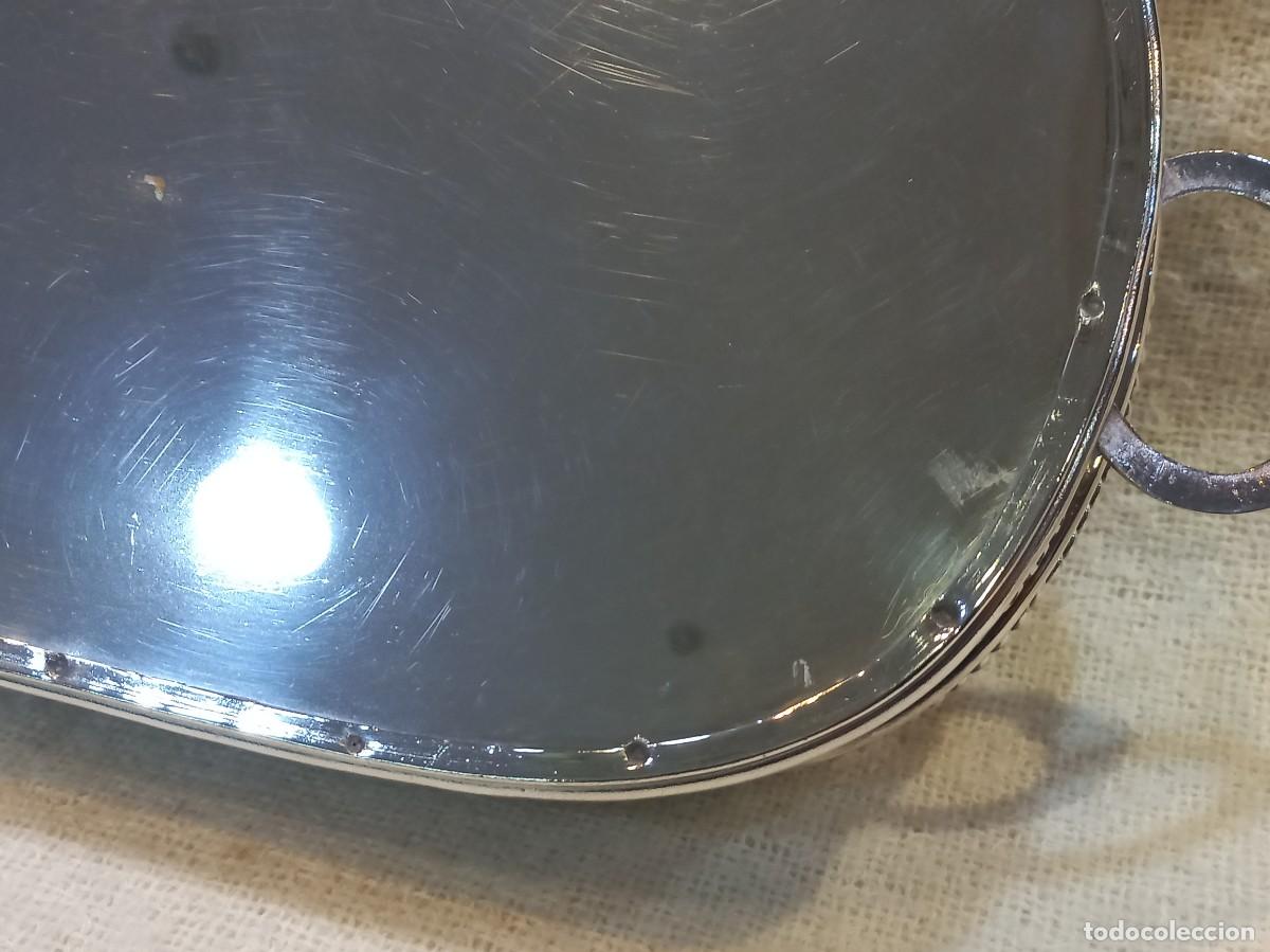 Antig&uuml;edades: BANDEJA PLATEADA 37cm (rectangular) rejilla alta-lisa-asas - Foto 11