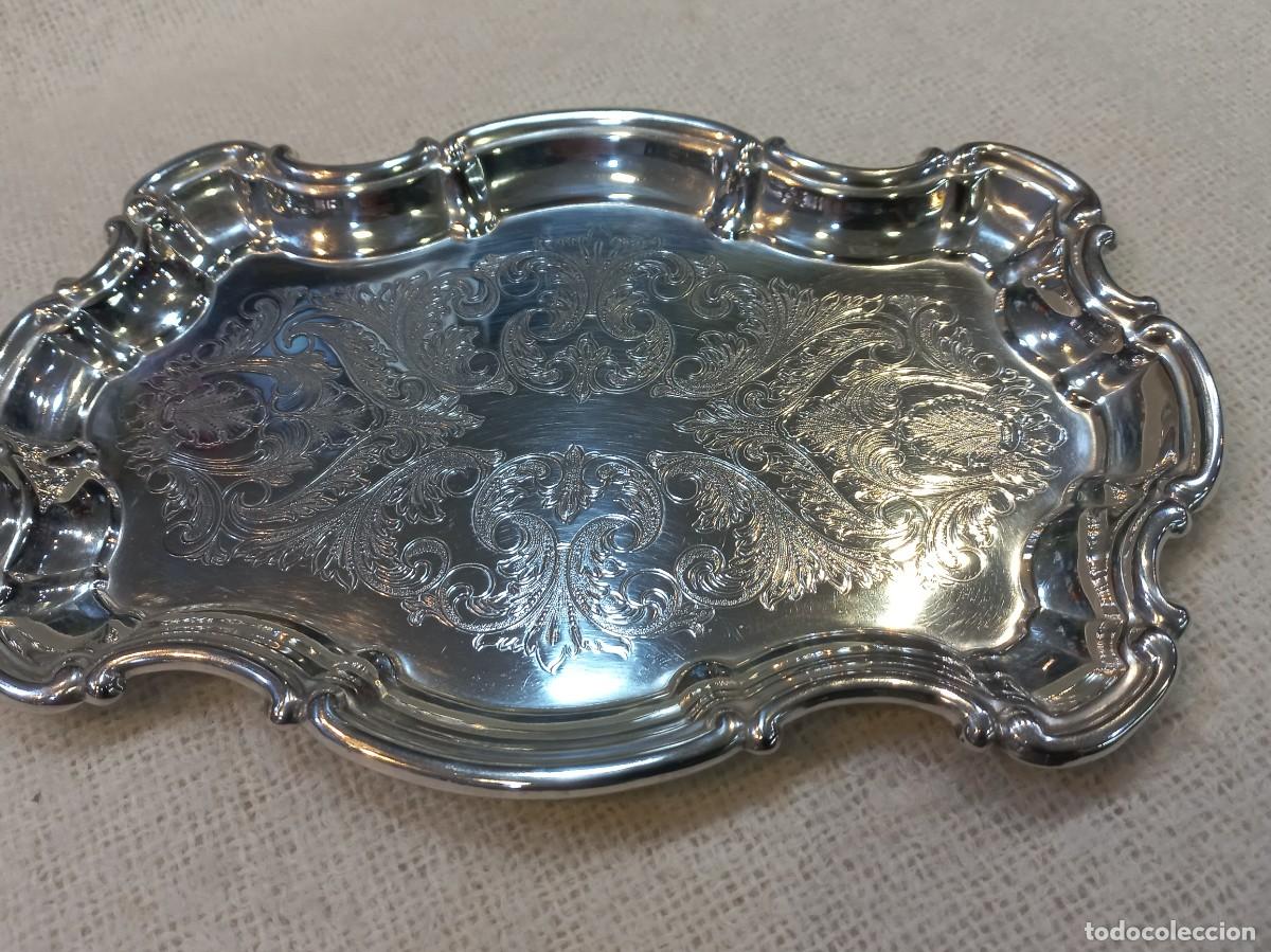 Antig&uuml;edades: BANDEJA PLATEADA (rectangular-p) labrada-filigrana ondas - Foto 1