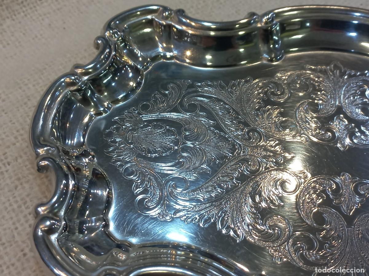 Antig&uuml;edades: BANDEJA PLATEADA (rectangular-p) labrada-filigrana ondas - Foto 2