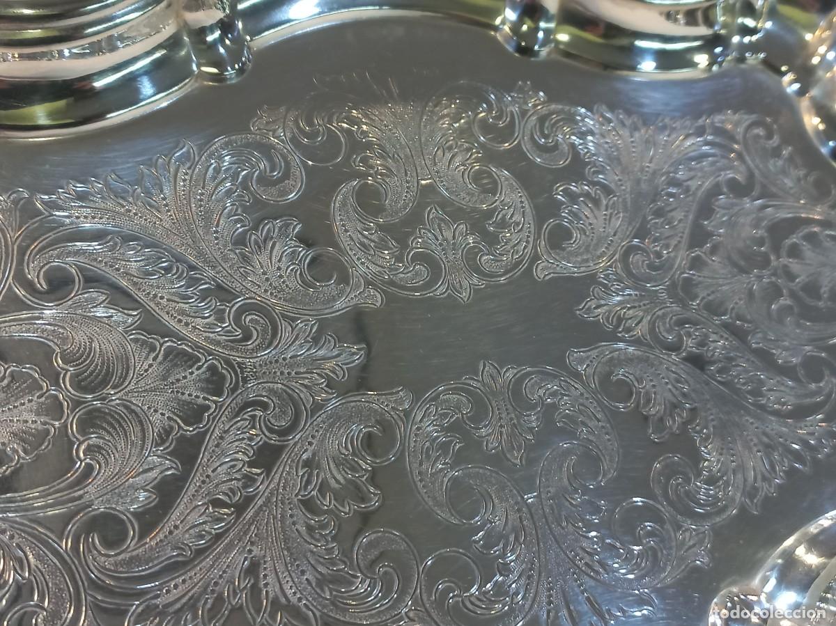 Antig&uuml;edades: BANDEJA PLATEADA (rectangular-p) labrada-filigrana ondas - Foto 4