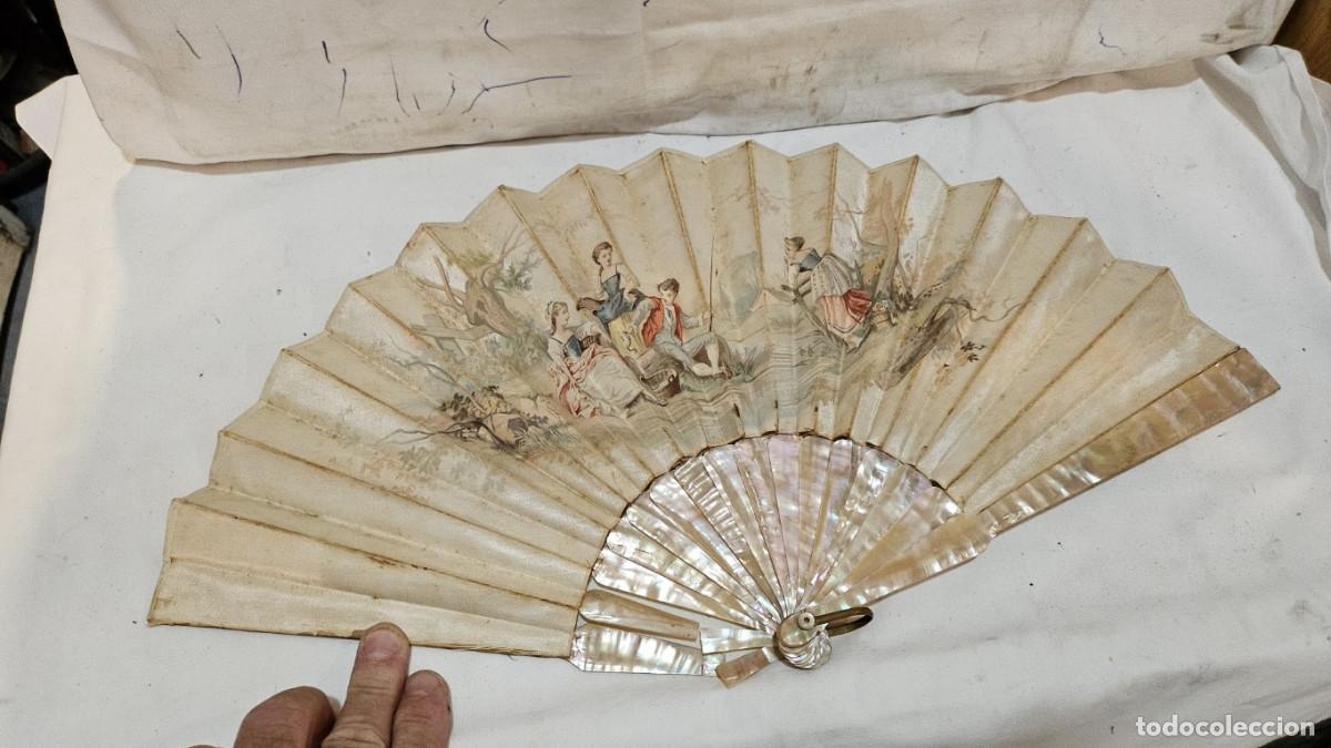 Antig&uuml;edades: abanico de nacar poca restauracion - Foto 1