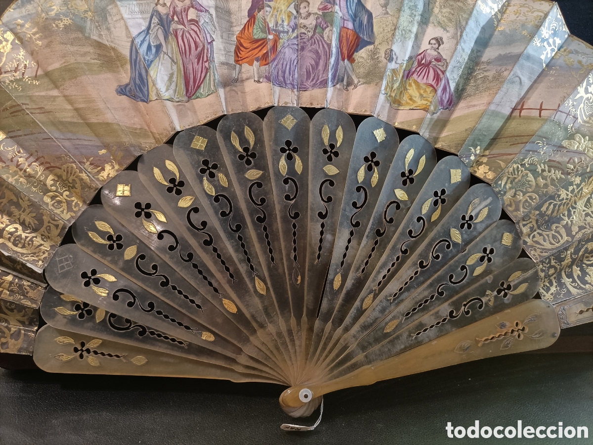Antig&uuml;edades: Abanico de asta del siglo XIX. - Foto 3