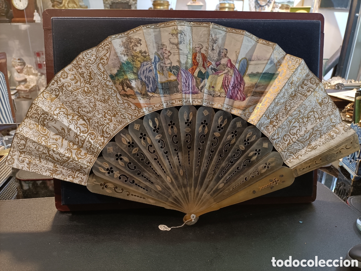 Antig&uuml;edades: Abanico de asta del siglo XIX. - Foto 7