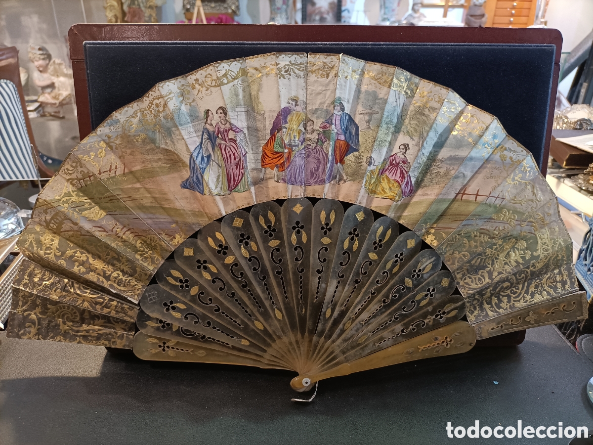 Antig&uuml;edades: Abanico de asta del siglo XIX. - Foto 1