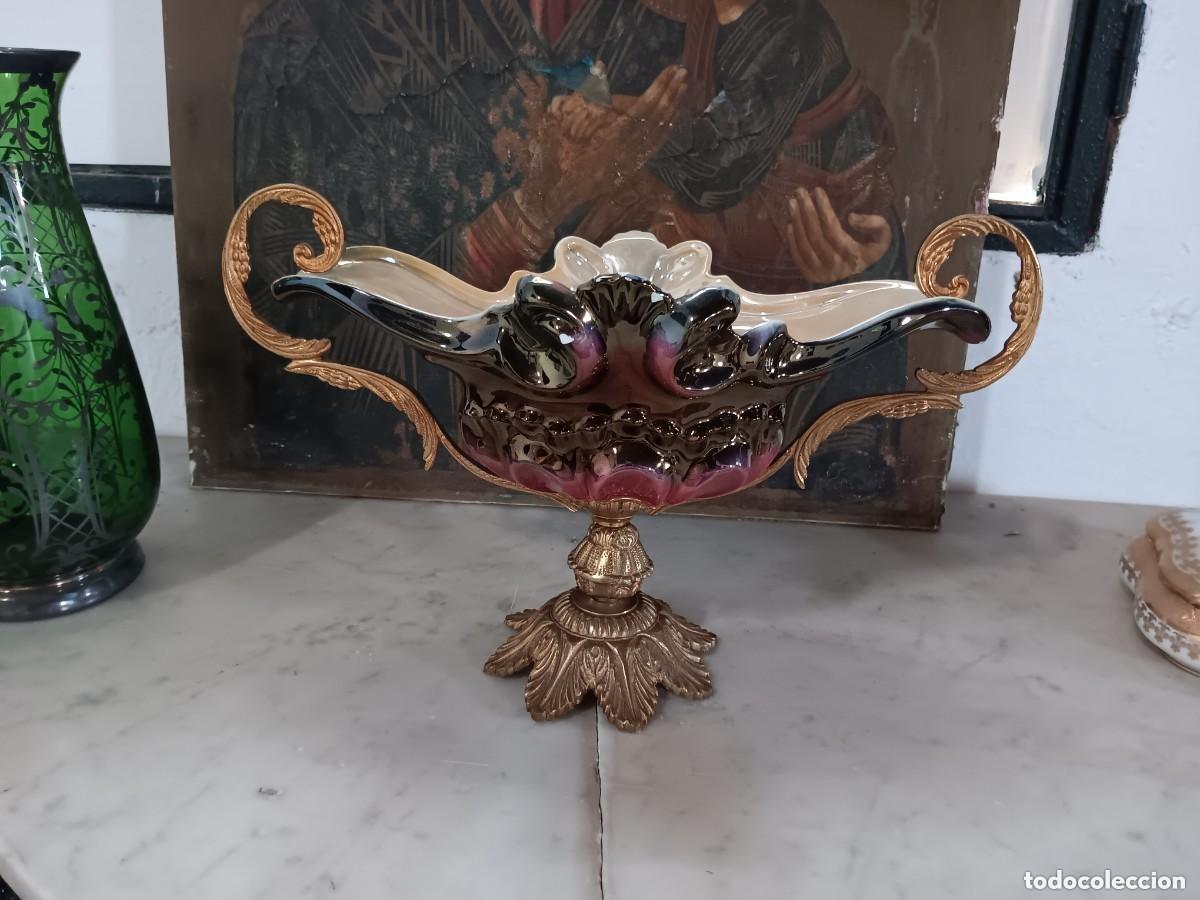 Antiquit&eacute;s: Jarron centro de mesa antiguo