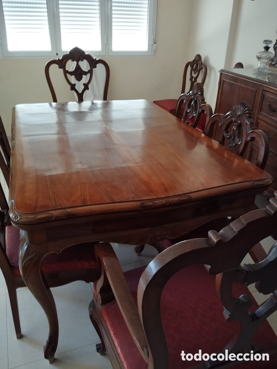 Antig&uuml;edades: Comedor antiguo de nogal. - Foto 3