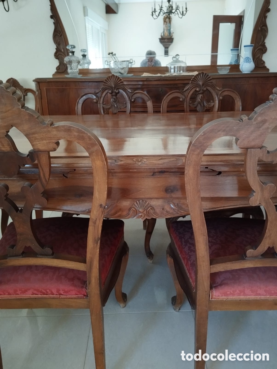 Antig&uuml;edades: Comedor antiguo de nogal. - Foto 4