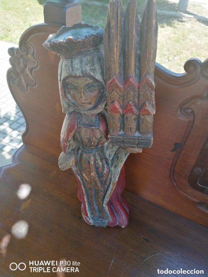 Antig&uuml;edades: virgen antigua tallada en madera - Foto 2