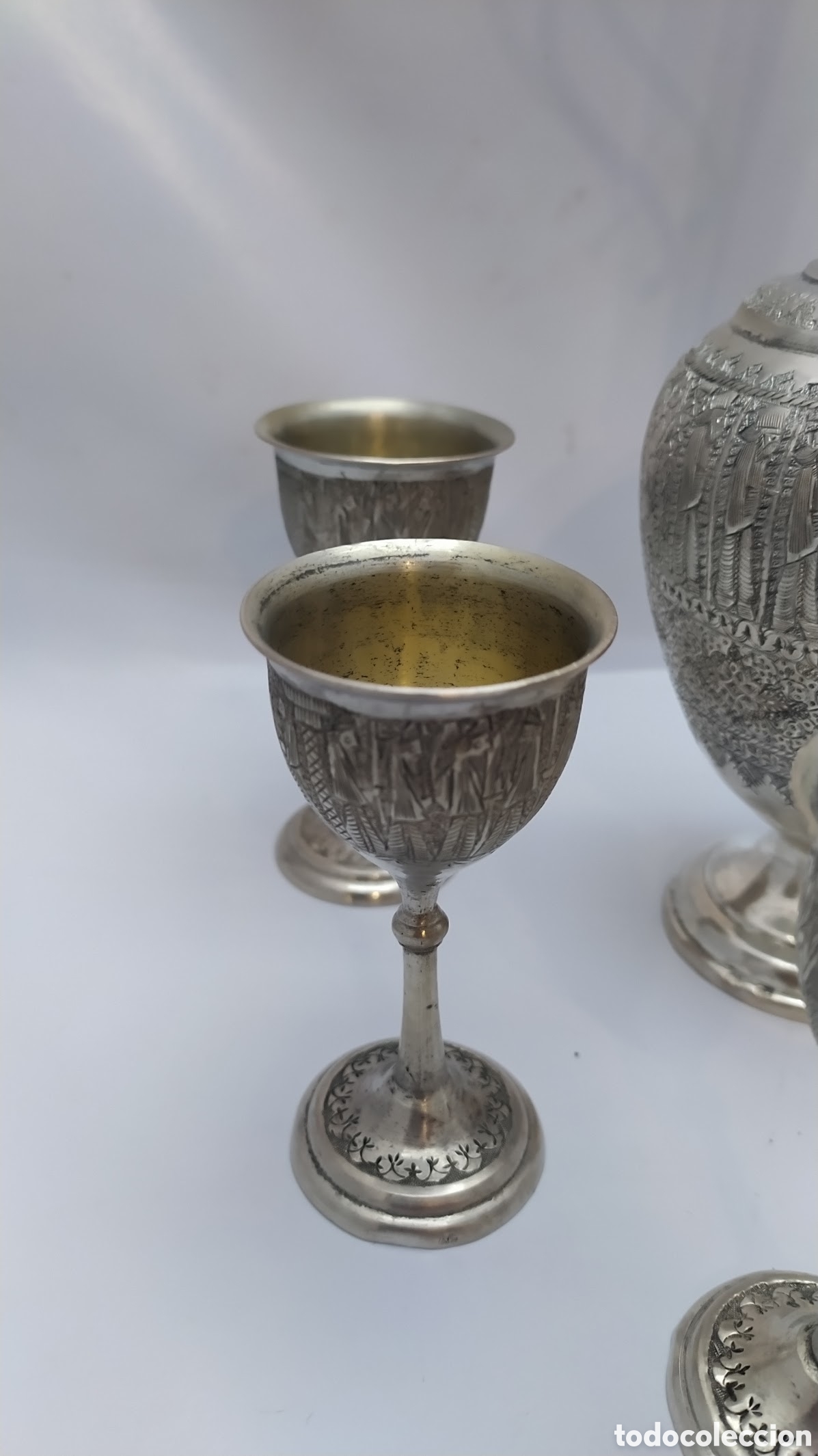 Antig&uuml;edades: Jarra con copas plata - Foto 2