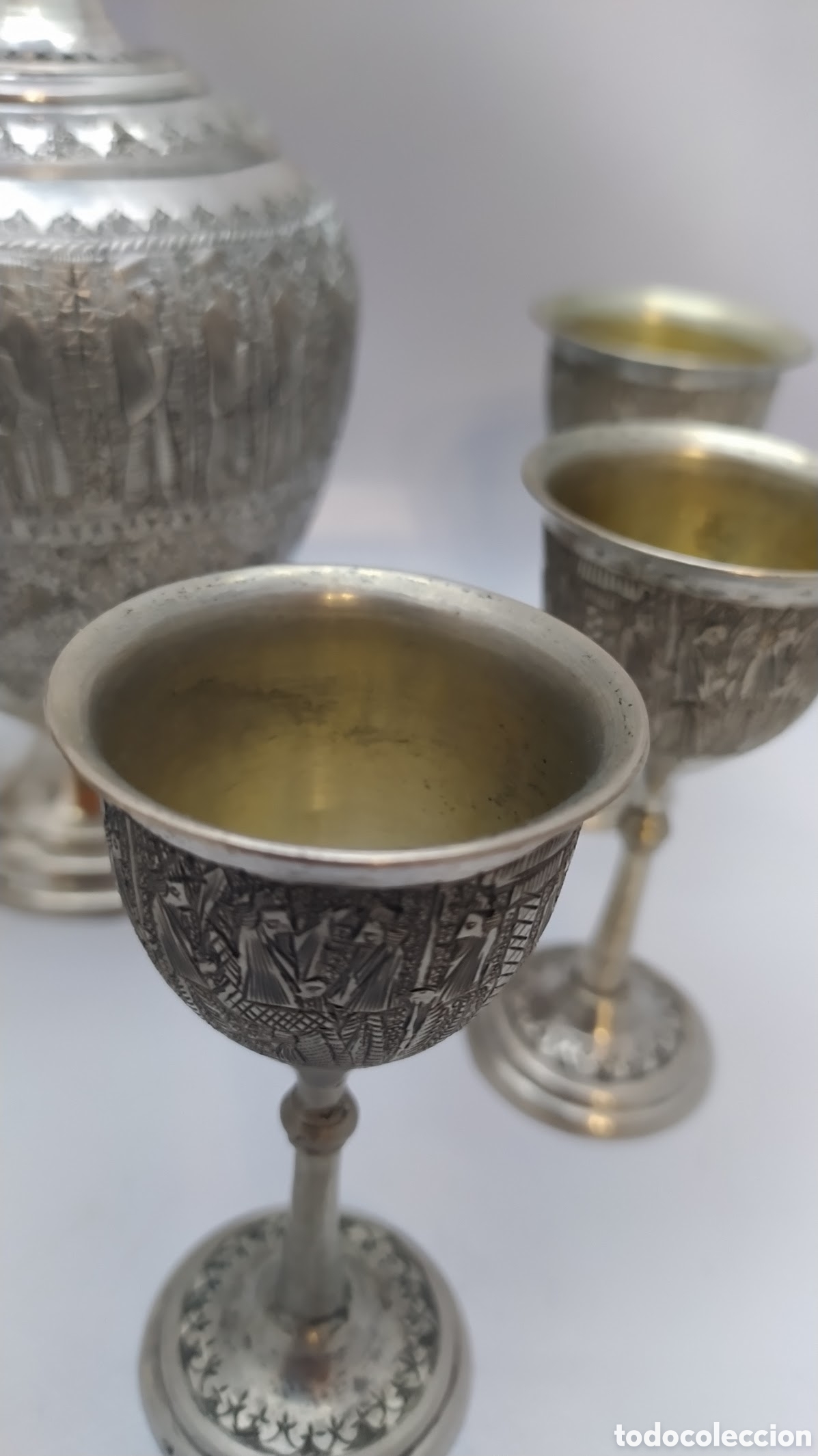 Antig&uuml;edades: Jarra con copas plata - Foto 4