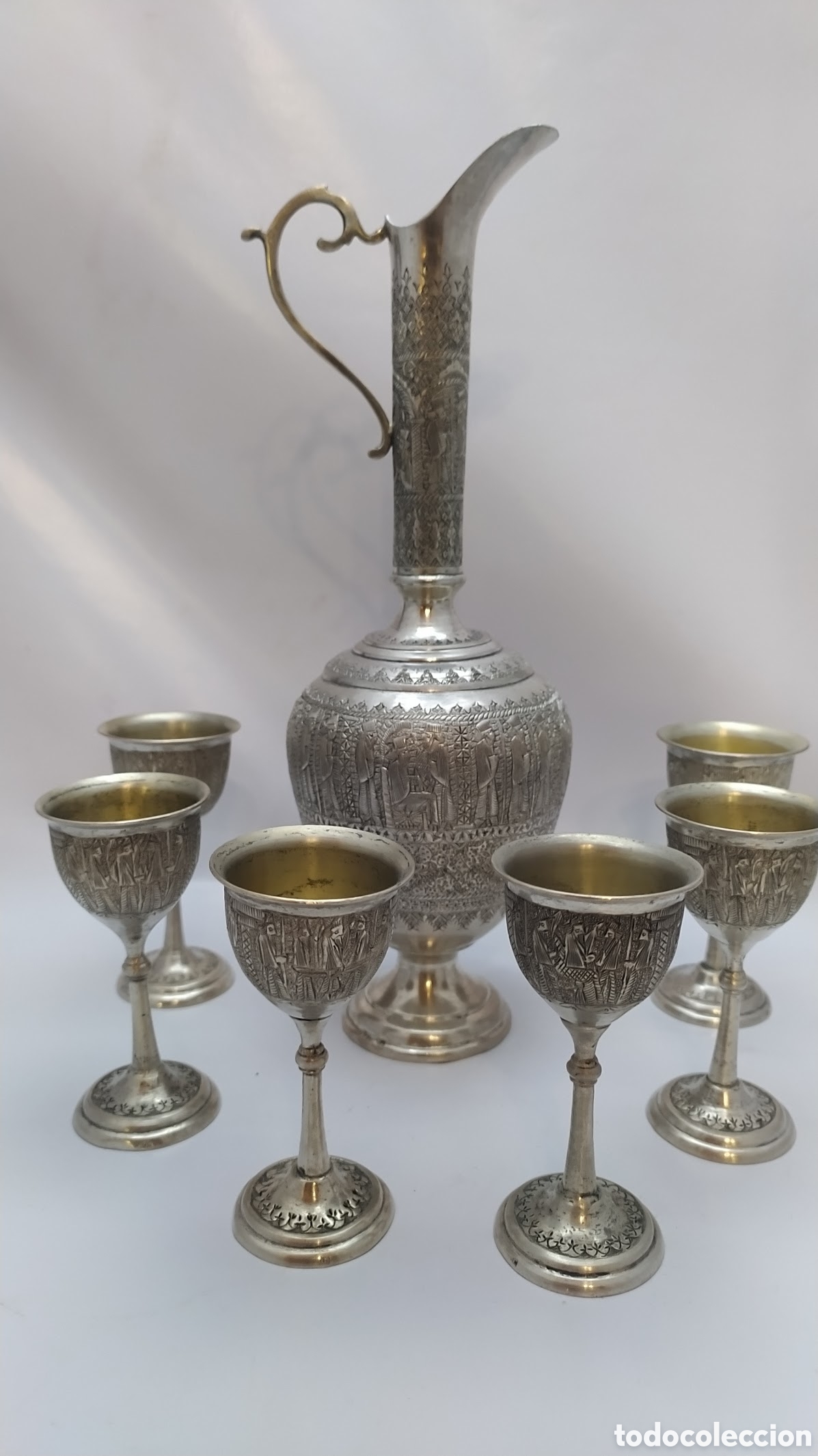 Antig&uuml;edades: Jarra con copas plata - Foto 1