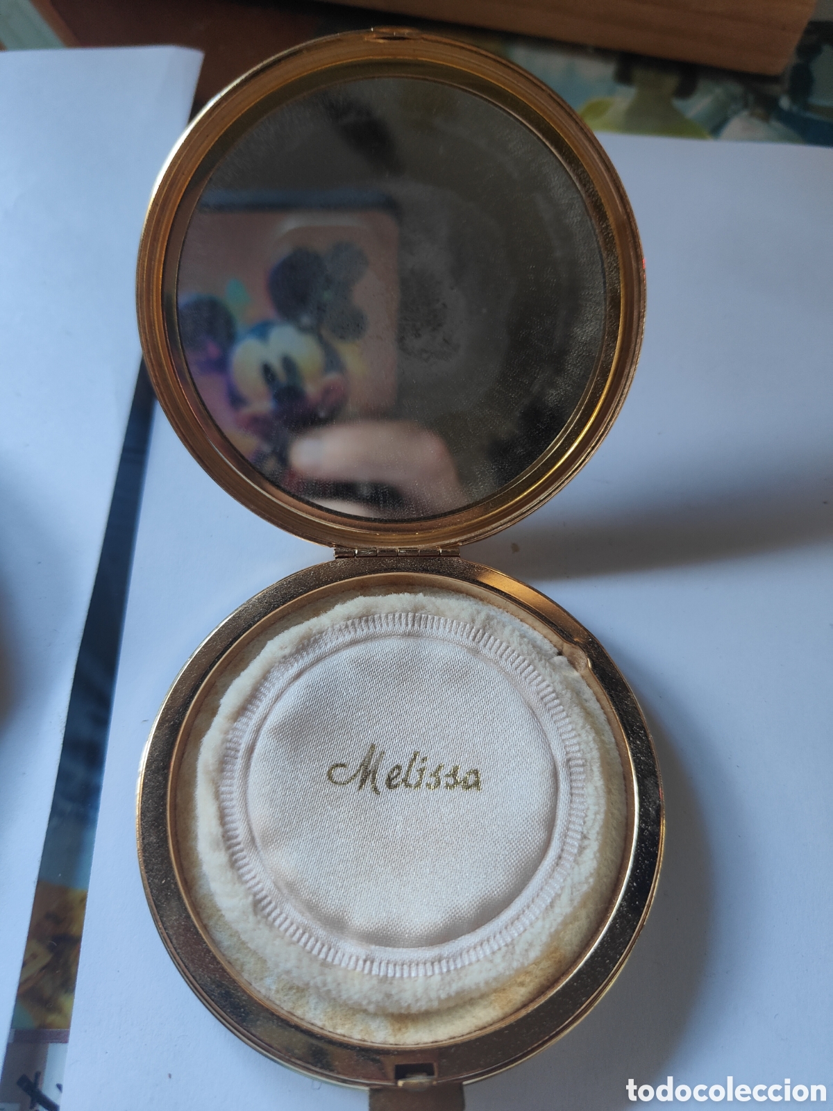 Antig&uuml;edades: ANTIGUA POLVERA MELISSA CON FUNDA - Foto 3