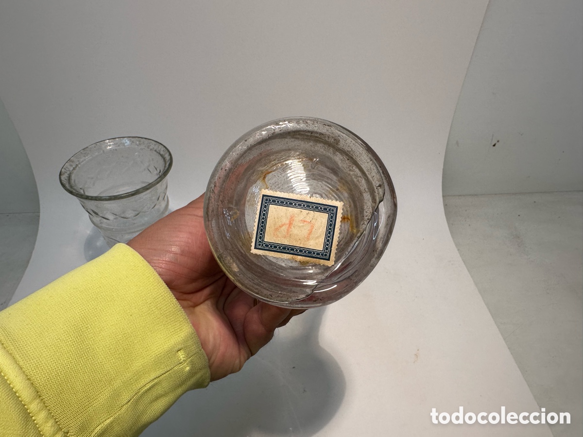 Antig&uuml;edades: PAREJA DE JARRONES DE ALTAR DE CRISTAL ANTIGUOS. - Foto 5
