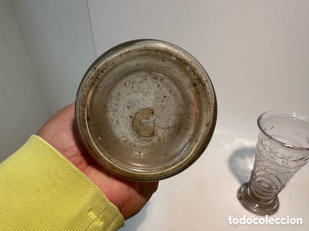 Antig&uuml;edades: PAREJA DE JARRONES DE ALTAR DE CRISTAL ANTIGUOS. - Foto 7