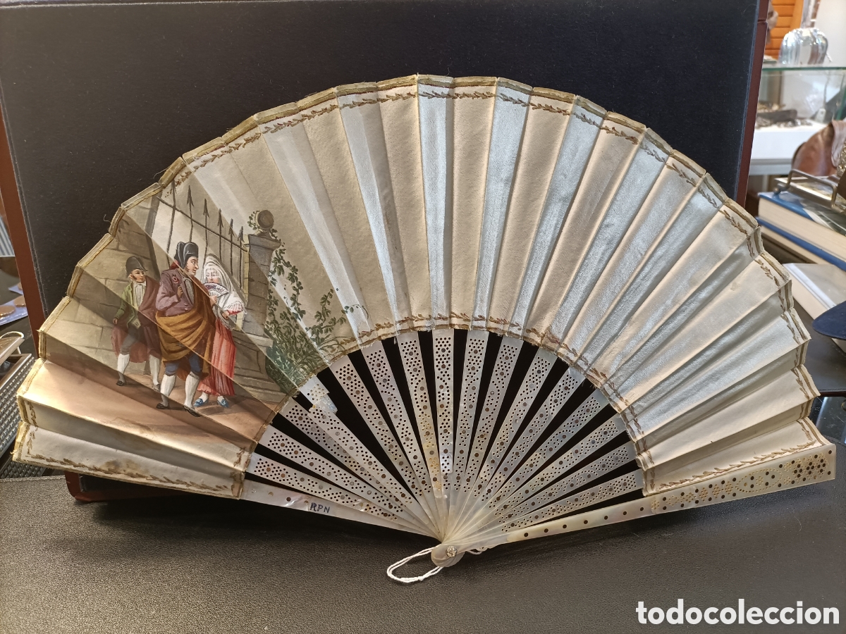 Antig&uuml;edades: Abanico de n&aacute;car del XIX. - Foto 6