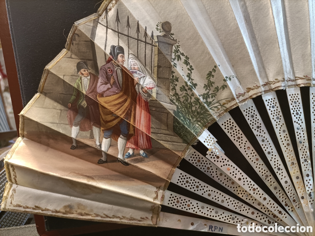 Antig&uuml;edades: Abanico de n&aacute;car del XIX. - Foto 7