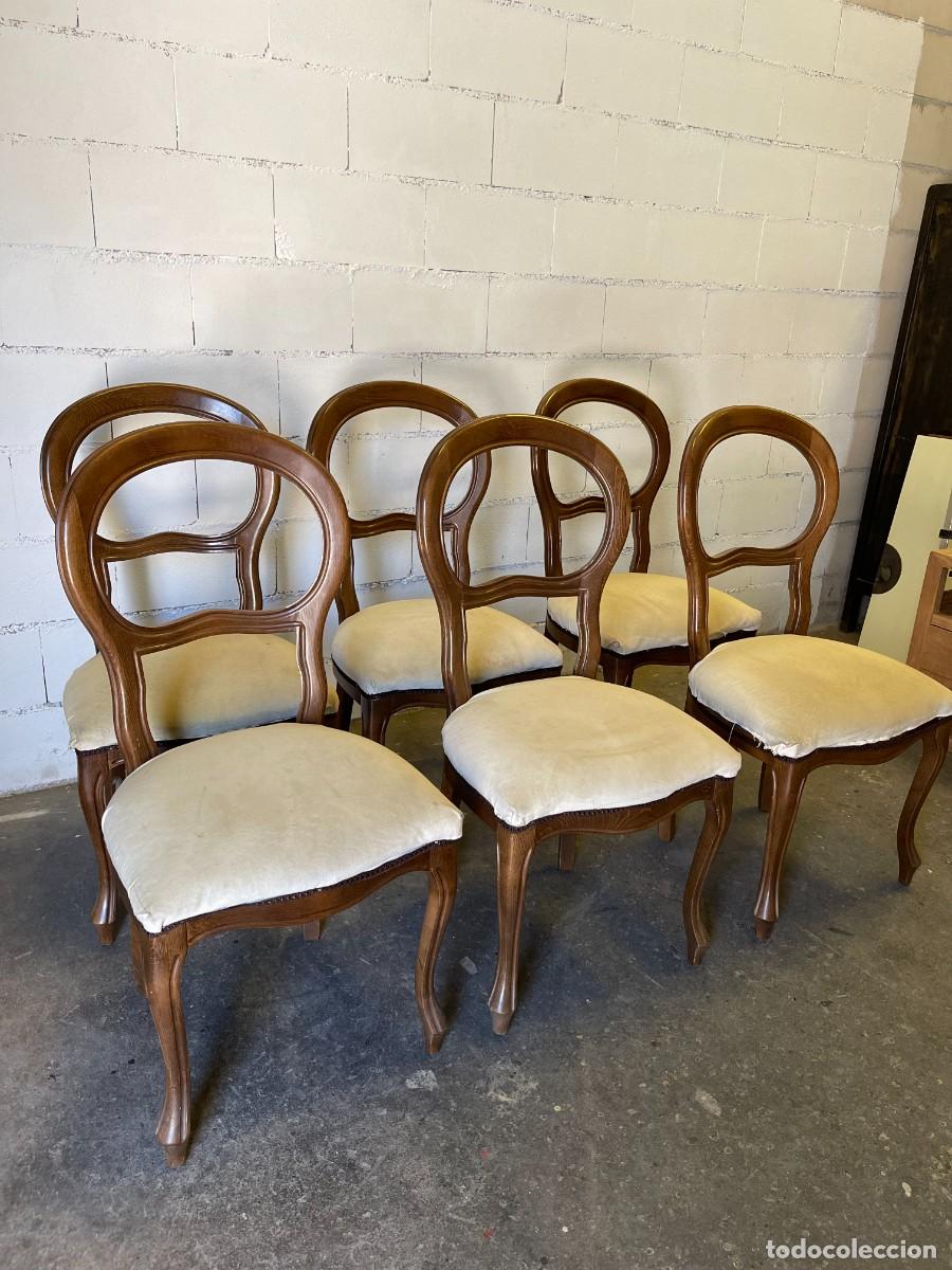 Antig&uuml;edades: set 6 sillas madera maciza - Foto 2