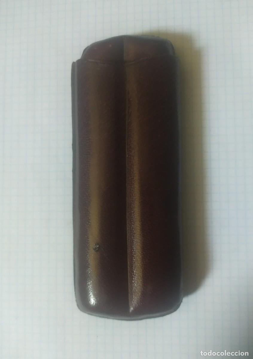 Antig&uuml;edades: Funda de cuero para 2 puros - Foto 1