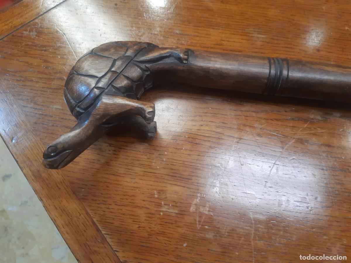 Antig&uuml;edades: BASTON CON EMPU&Ntilde;ADURA DE TORTUGA. - Foto 2