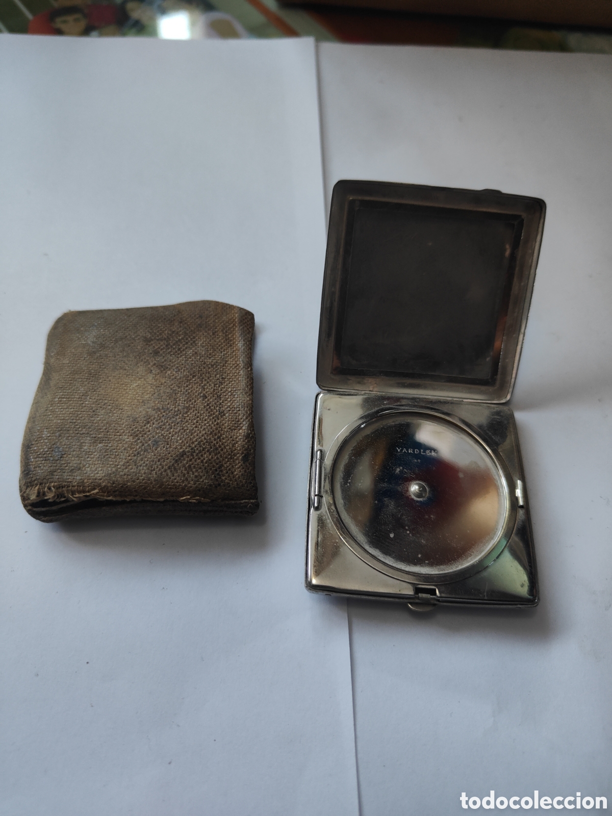 Antig&uuml;edades: ANTIGUA POLVERA METALICA CON FUNDA - Foto 3
